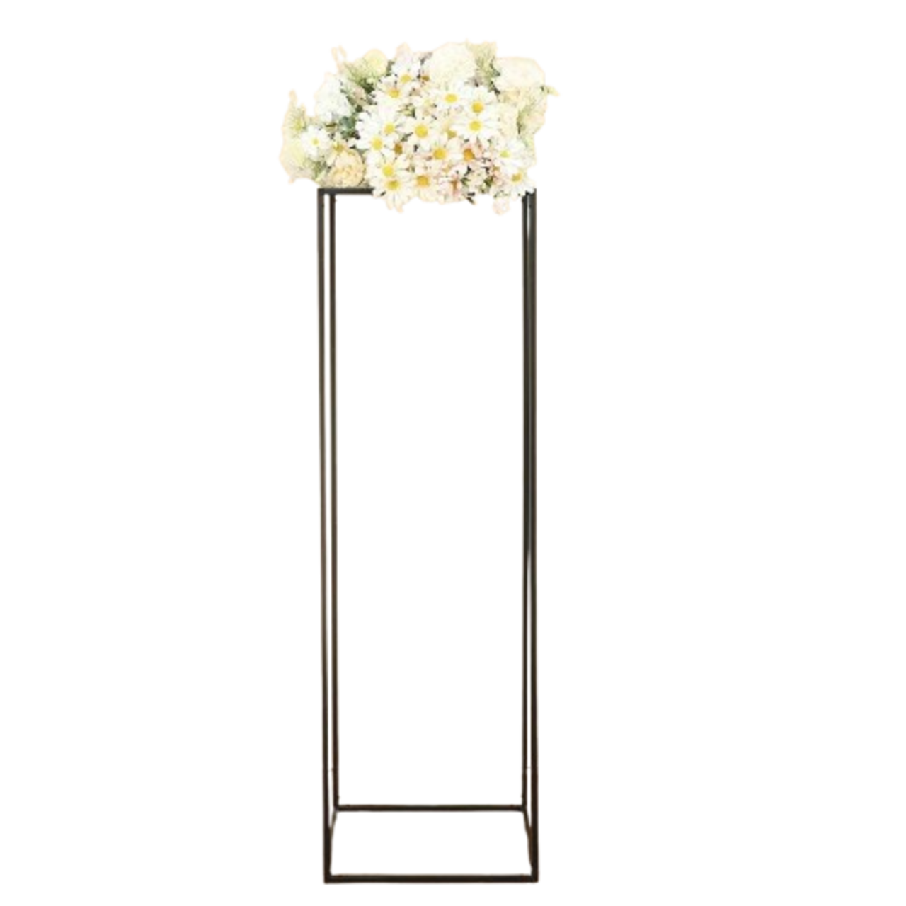 2 pcs 40" tall Matte Black Geometric Metal Stands Wedding Flower Vase Holders
